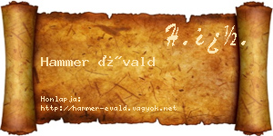 Hammer Évald névjegykártya